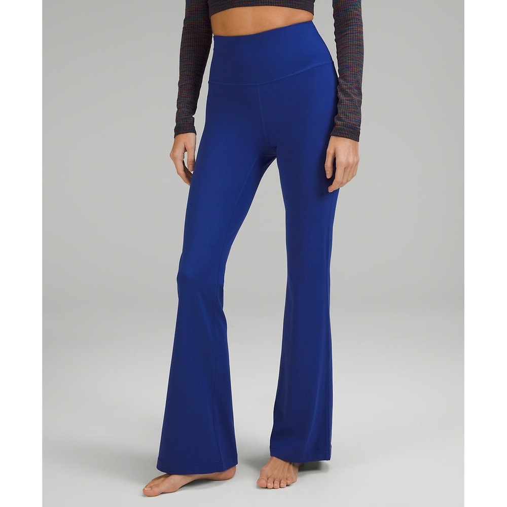 Lululemon Groove Super High Rise Flared Pant Nulu Larkspur Blue LW5FG2S Size 8